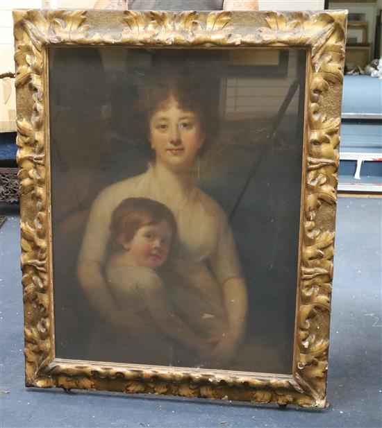 Circle of Sir Henry Raeburn (1756-1823) Portrait of a mother and child 35 x 26.75in.